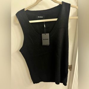 NAADAM Black Knit Tank Top